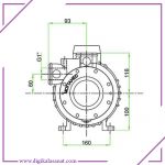 پمپ فشار قوی- ابعاد از روبرو mtp 108